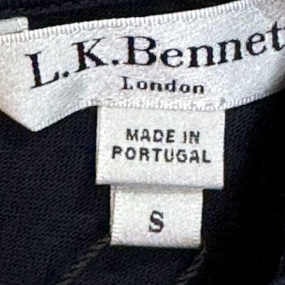 L.K. Bennett Blouse Top Size Small NEW Sloane Navy Blue with Lace Collar - Picture 4 of 8